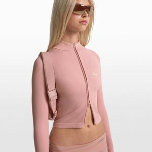 Nike x SKIMS Ribbed Seamless Zip up Crop Jacket